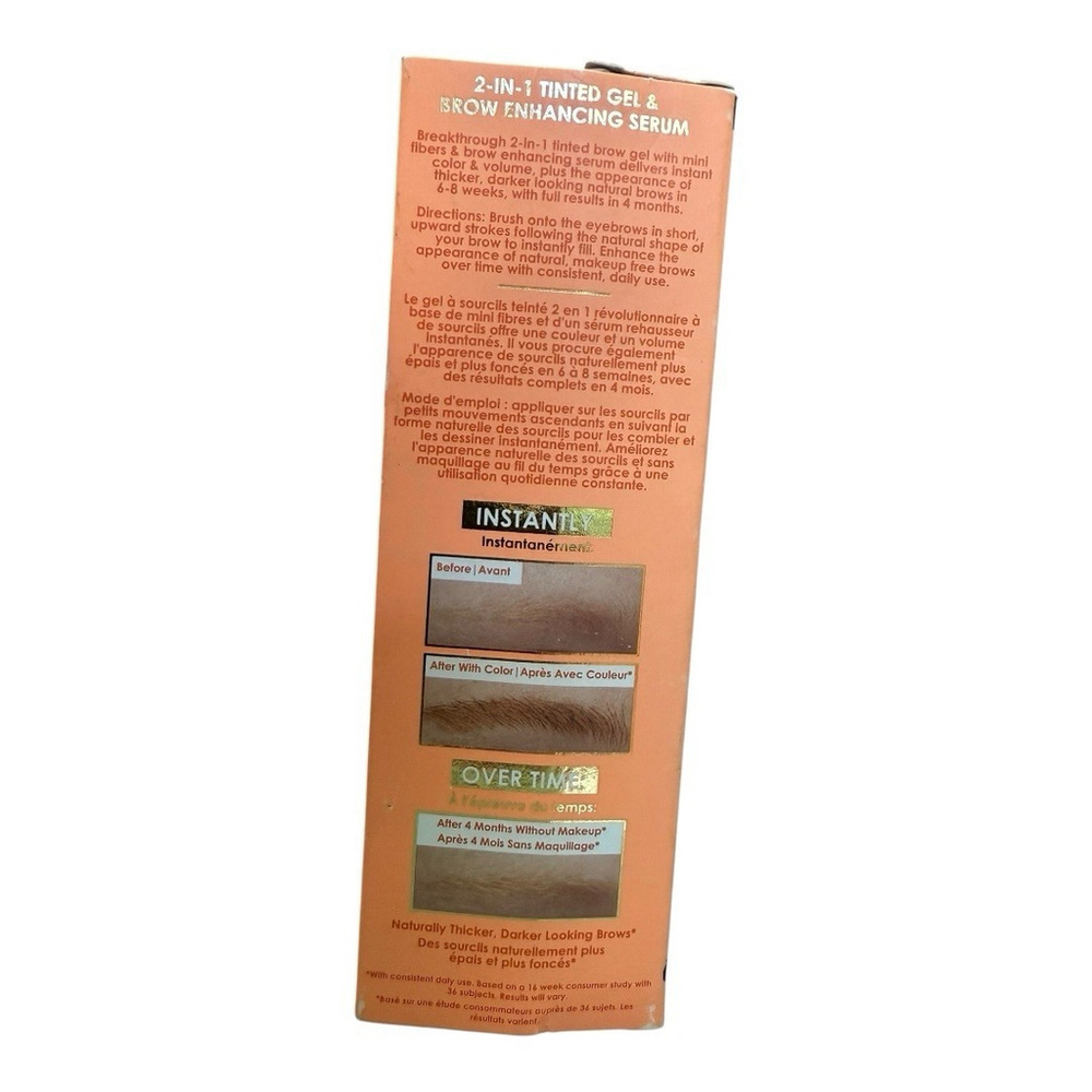 Grande Cosmetics Auburn Grande Brow 2-in-1 Tinted Gel Brow Enhancing Serum New - Picture 2 of 4